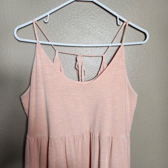 Old Navy Womens Washed Coral Tiered Slub-Knit Midi Cami Swing Dress-Size L - Picture 4 of 12